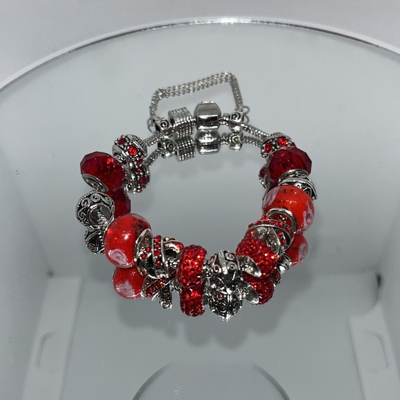 Swarovski Genuine Murano Glass Crystal Charm Bracelet - red - Picture 3 of 3